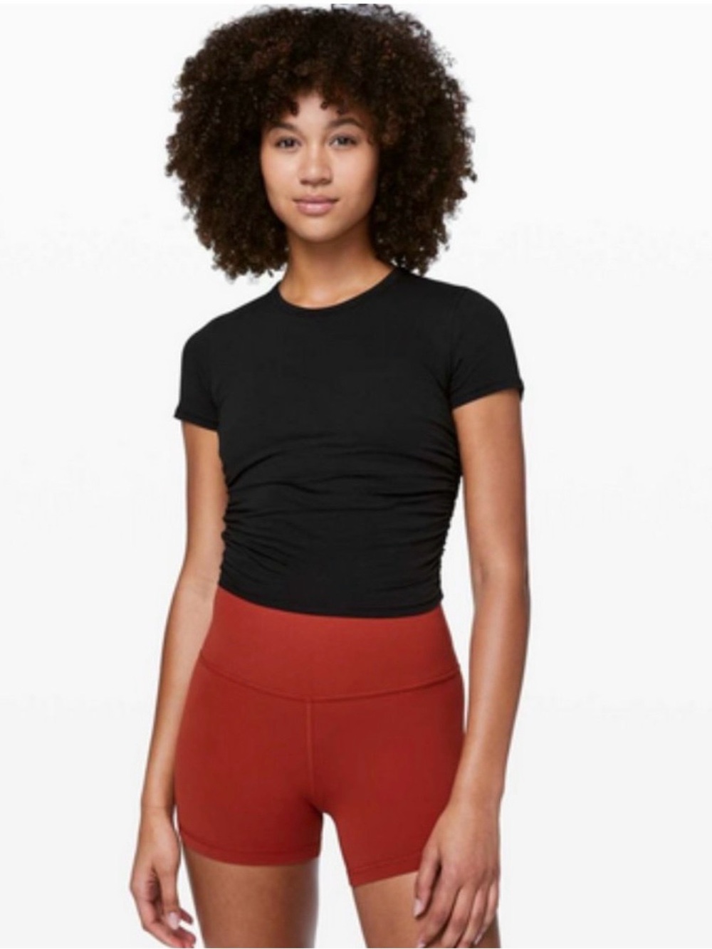Lululemon All It Takes Short Sleeve Ruched Side T-Shirt - Black - Size 4